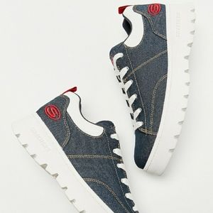 NWT SKECHERS STREET CLEATS DENIM SNEAKERS